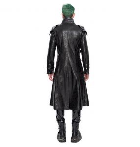 Black Vegan Leather 'Ildebad' Coat