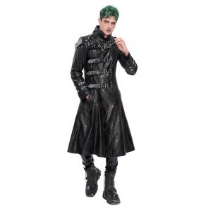 Black Vegan Leather 'Ildebad' Coat