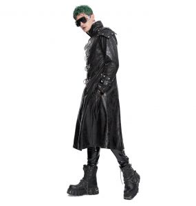 Black Vegan Leather 'Ildebad' Coat