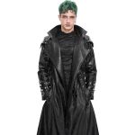 Black Vegan Leather 'Ildebad' Coat