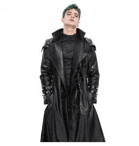 Black Vegan Leather 'Ildebad' Coat