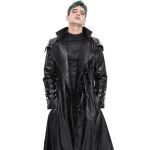 Black Vegan Leather 'Ildebad' Coat