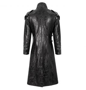 Black Vegan Leather 'Ildebad' Coat