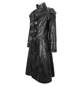 Black Vegan Leather 'Ildebad' Coat