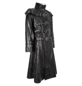 Black Vegan Leather 'Ildebad' Coat