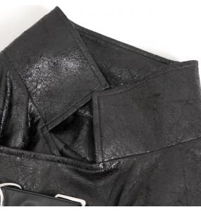 Black Vegan Leather 'Ildebad' Coat