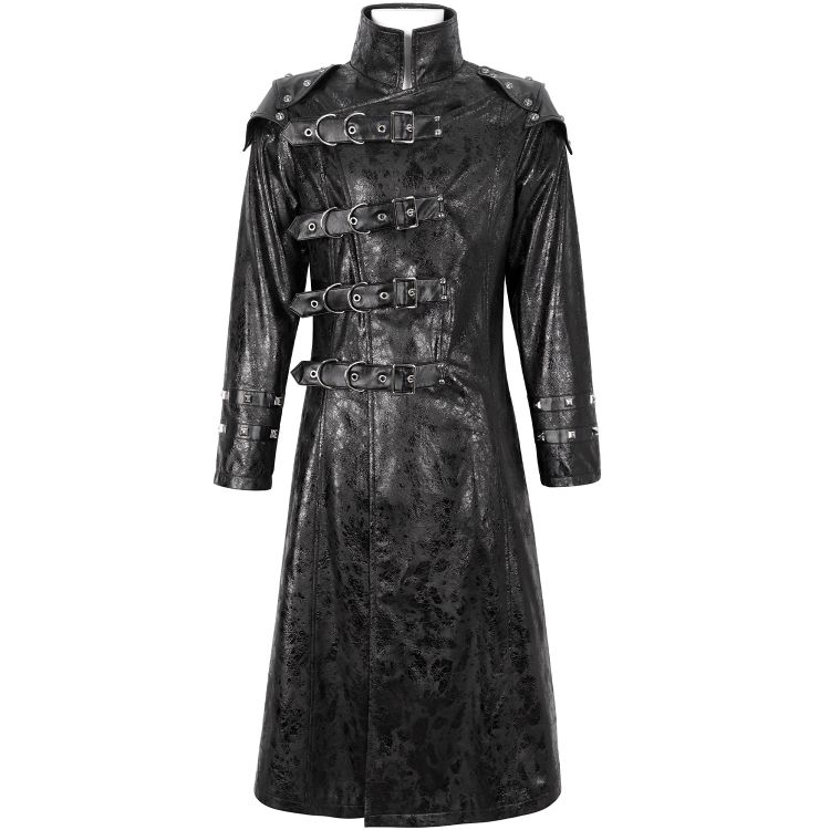 Black Vegan Leather 'Ildebad' Coat