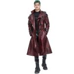 Manteau 'Ildebad' en Simili Cuir Rouge