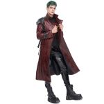 Manteau 'Ildebad' en Simili Cuir Rouge