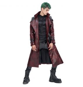 Red Vegan Leather 'Ildebad' Coat