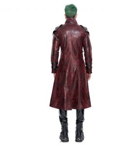 Manteau 'Ildebad' en Simili Cuir Rouge