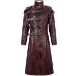 Red Vegan Leather 'Ildebad' Coat