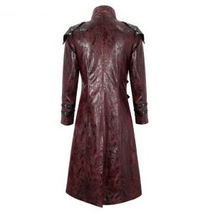 Manteau 'Ildebad' en Simili Cuir Rouge