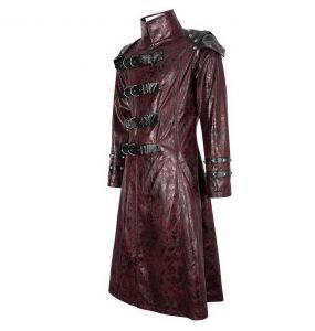 Red Vegan Leather 'Ildebad' Coat