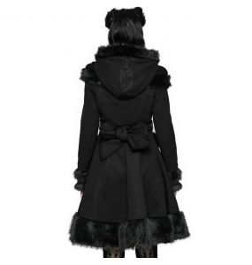 Manteau Gothic Lolita à Capuche 'Dolly' Noir