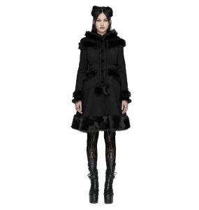 Black Gothic Lolita 'Dolly' Hooded Coat