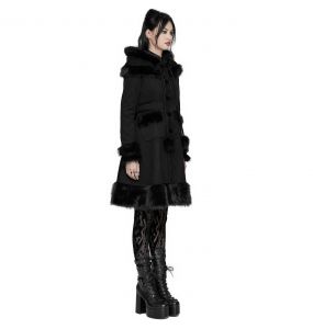 Manteau Gothic Lolita à Capuche 'Dolly' Noir