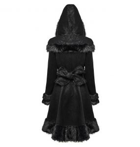 Manteau Gothic Lolita à Capuche 'Dolly' Noir