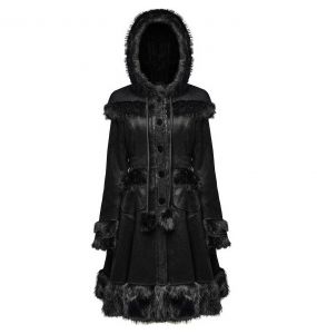 Manteau Gothic Lolita à Capuche 'Dolly' Noir