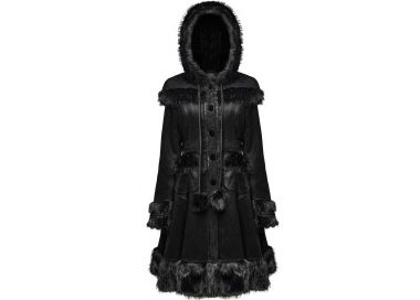 Manteau Gothic Lolita à Capuche 'Dolly' Noir