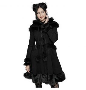 Manteau Gothic Lolita à Capuche 'Dolly' Noir