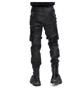 Black Faux Leather 'Odoin' Pants