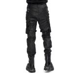 Black Faux Leather 'Odoin' Pants