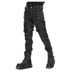 Black Faux Leather 'Odoin' Pants