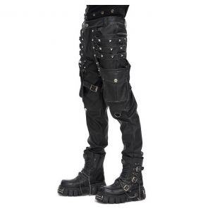 Black Faux Leather 'Odoin' Pants