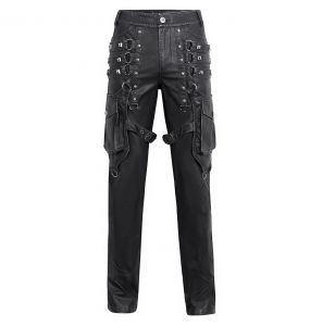 Black Faux Leather 'Odoin' Pants