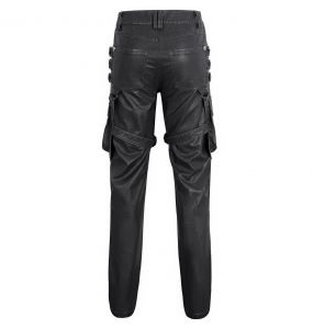 Black Faux Leather 'Odoin' Pants