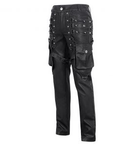 Black Faux Leather 'Odoin' Pants