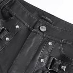 Black Faux Leather 'Odoin' Pants