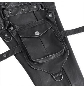 Black Faux Leather 'Odoin' Pants