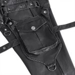 Black Faux Leather 'Odoin' Pants