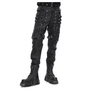 Black Faux Leather 'Odoin' Pants