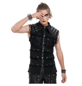 Black 'Odoin' Sleeveless Shirt