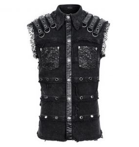 Black 'Odoin' Sleeveless Shirt