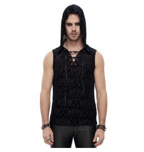 Black 'Hunter' Sleeveless and Hooded T-Shirt