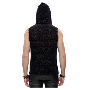 Black 'Hunter' Sleeveless and Hooded T-Shirt