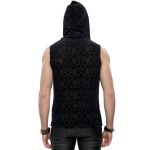 Black 'Hunter' Sleeveless and Hooded T-Shirt