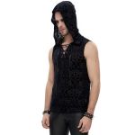 Black 'Hunter' Sleeveless and Hooded T-Shirt