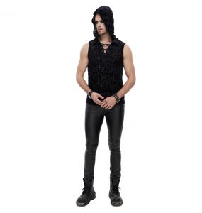 Black 'Hunter' Sleeveless and Hooded T-Shirt