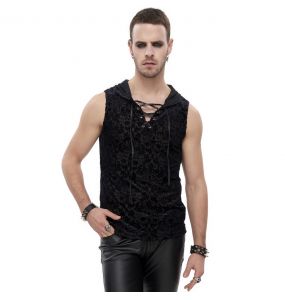 Black 'Hunter' Sleeveless and Hooded T-Shirt