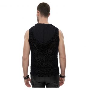 Black 'Hunter' Sleeveless and Hooded T-Shirt