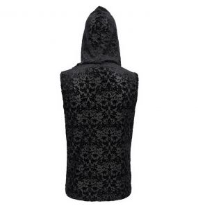 Black 'Hunter' Sleeveless and Hooded T-Shirt