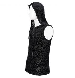 Black 'Hunter' Sleeveless and Hooded T-Shirt