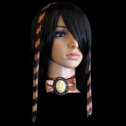 Sand and Black Stripes Clip In Hair Extensions