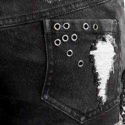 Black 'Mad Girl' Denim Hot Pants