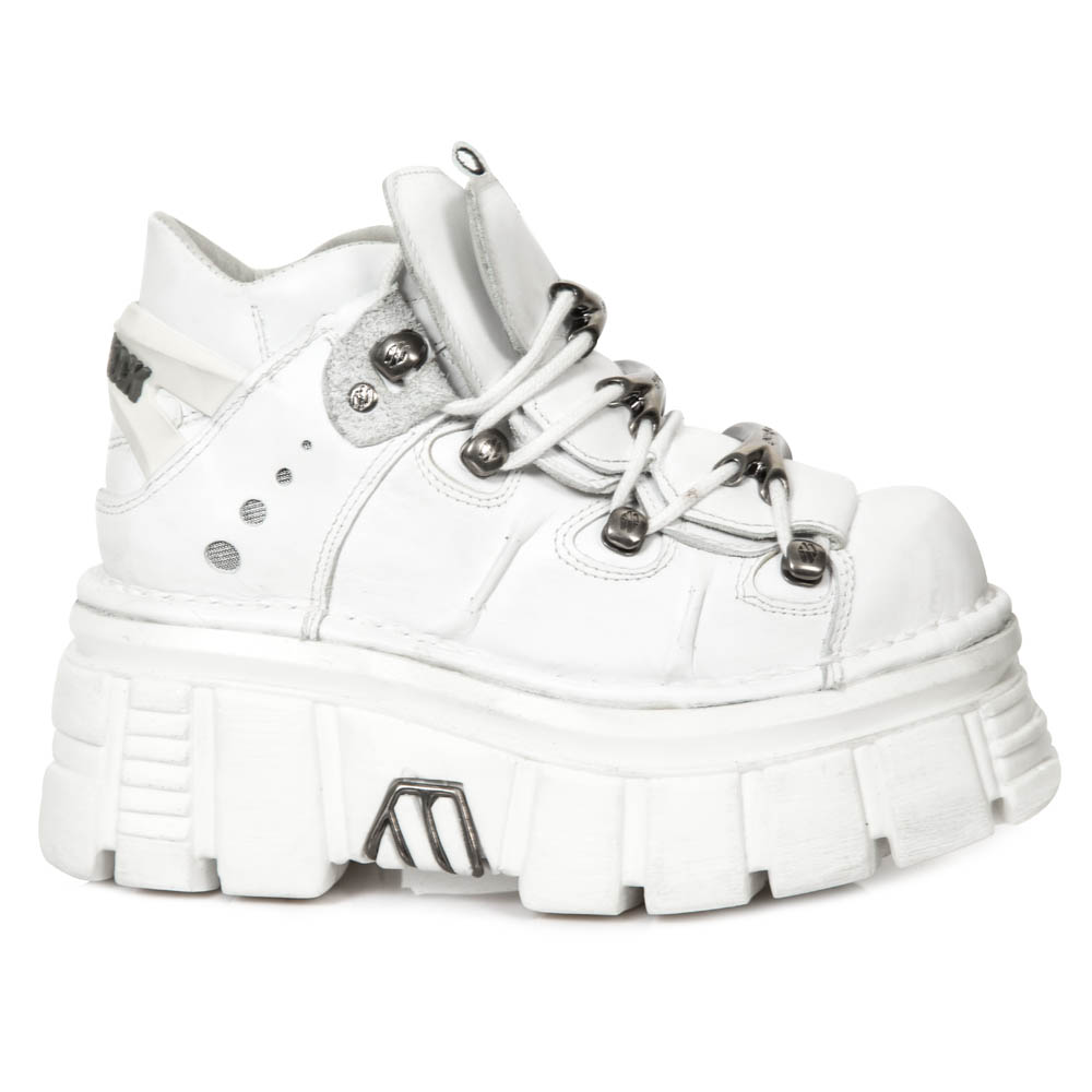betalen ingesteld Heerlijk White Napa Leather New Rock Metallic Shoes M.106-S53 • the dark store™